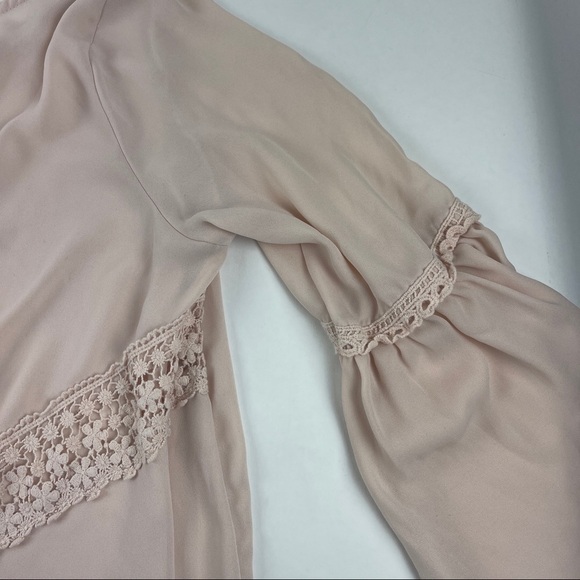 Surf Style Elum Blouse Womens Light Pink Flair Long Sleeve - Picture 7 of 9